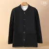 Ropa exterior cálida de manga larga para hombres de mediana edad y mayores, capa base engrosada para papá, nueva chaqueta cárdigan de otoño e invierno