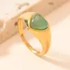 Europa y Estados Unidos joyería transfronteriza de acero inoxidable moda fundición amor incrustado gema piedra natural anillo diseño nicho joyería