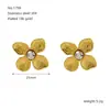 Novos brincos de aço titânio flor folha vintage dourados brincos de aço inoxidável banhados a ouro não desbotam brincos da série flor folha