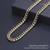 Pulseira Transfronteiriça Europeia e Americana de Ouro 18K Aço Inoxidável Fivela Japonesa Redonda Criptografia Fresada Aço Titânio Corrente Cubana Acessórios de Pulseira Masculina
