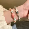 Pulseira de Concha Estrela Estilo Doce Estilo Feriado Venda Quente Transfronteiriça para Mulheres Pulseira de Contas Cor Dopamina para Mulheres