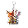 Estilo Ins Llavero de Zootopia Judy Nick Acrílico Dibujos Animados Accesorios Colgante para Pareja