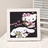 Animación de Dibujos Animados Nueva Pintura de Diamantes Kuromi DIY Juguetes de Pintura de Diamantes Hechos a Mano para Niños con Marco de Fotos Mesa Regalo