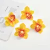 Cabeza de flor artificial, película impresa en 3D, cabeza de flor de Cymbidium, flor artificial para ropa, zapatos, sombreros, decoraciones, tocados, accesorios para el cabello, decoraciones de boda