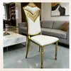Silla de boda Silla de comedor tapizada de respaldo alto estilo europeo para restaurante, silla chapada en oro, silla de banquete para salón de bodas de hotel