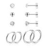 Pendientes de Circonita Amazon para Mujer Pendientes de Acero de Titanio para Fiesta Moda Europea y Americana Transfronteriza Pendientes de Círculo Distintivos Combinan con Todo