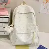Nova Mochila Escolar para Aluno do Ensino Médio Feminina Ins de Aparência Bonita Estampa de Estrelas Campus Grande Capacidade Mochila para Aluno do Ensino Médio Tendência