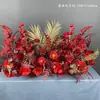 Arreglos Florales Artificiales Transfronterizos para Decoración de Bodas, Arreglos Florales para Pasarela de Bodas, Decoración de Banquetes, Filas Largas de Flores
