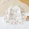 Camisa de algodão infantil, base, roupa íntima para meninos, cardigã de algodão, roupas de outono, sem osso, roupas de casa para meninas, top
