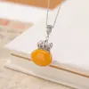 Prata Yilu Jade Hetian Âmbar Prata de Lei S925 Jade Água Clara Saco da Sorte Atraindo Fortuna Riqueza Pingente Giratório Item Quente