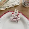 Nuevo Clip para el Cabello de Bebé con Estampado de Tela de Principios de Otoño para Niños, Perro Geométrico con Lazo de Puntos Rojos, Pasador Lateral, Accesorio para el Cabello