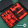 Set Personalizado de 18 Piezas para Cortaúñas para Uso en Casa, Limpiador de Oídos, Herramientas de Manicura, Set Completo de Cortaúñas Negro, Fábrica