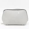 Nueva bolsa de cosméticos gris con forma de U, estilo coreano, color sólido, con cremallera, bolsa de lavado de PU, se puede pedir con el logotipo.