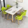 Mesa e Cadeiras de Negociação Nórdicas de Luxo Leve Combinação Moderna Simples Café Chá Leite Loja Apartamento Pequeno Casa Retangular Mesa de Jantar