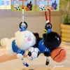 Serie de Mascotas Esponjosas Originales Jinnew Colgante de Gato Deportivo con Diseño de Bola Colgante de Felpa Llavero Divertido