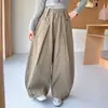 Calça Casual Feminina Primavera e Outono 2026 Nova Doce Estilo Coreano Algodão Calça de Pernas Largas para Meninas Mais Velhas Transfronteiriça
