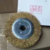Escova de Aço para Limpeza Buffalo Marca Tipo Plano Roda de Arame de Cobre Remoção de Ferrugem Roda de Polimento Solado de Sapato Napping Desbaste Placa de Madeira Escovação com Arame Roda de Arame de Aço
