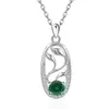 Collar Cruzado Europeo y Americano de Plata de Ley S925 con Colgante en Forma de Hoja y Doce Piedras de Nacimiento Amazon Moda Simple Lujo Ligero