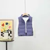 Colete de Penas Novo Outono/Inverno com Gola Alta para Crianças Costurado em Malha para Meninos Meninas Tamanho Médio/Grande Colete Acolchoado 90% Penas para Camadas