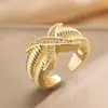 Anillo Exquisito Super Brillante de Circonita para Niñas, Lujo Accesible y Anillo de Apertura Ajustable de Gama Alta, Baño de Oro Real Simple