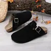 Pantuflas de fieltro estilo Birkenstock vintage, nuevo modelo primavera 2026, pantuflas cómodas de slip-on de punta cerrada de doble uso para el hogar y la oficina