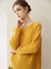 Estilo perezoso sensación relajada sin costuras de un solo hombro suéter de cachemira pura para mujer delgado suéter base de punto suelto pullover