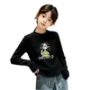Camiseta Interior de Cuello Redondo para Niñas Estilo Nuevo 2026 Ropa Interior para Niños de Edad Media y Mayores Polar de Doble Cara Ropa de Otoño/Invierno Camiseta Pulóver Moderna