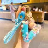 Llavero Creativo de Letra Relleno de Aceite Moda Girly Colgante de Bola Flotante Colorida Anillo Llavero para Bolsos de Pareja