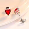 Regalo al por mayor, pendientes sencillos de estilo coreano, pendientes de circonita Caibao, pendientes de diamantes de colores en forma de corazón, joyería de cristal