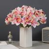 Flor Artificial 3D Orquídea Cymbidium Flor Falsa Venta al por Mayor Decoración de Boda Fondo de Flor Falsa Diseño Arreglo Floral DIY Decoración Flor Falsa Simulada
