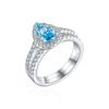 Anillo tesoro de color corte Flor de Hielo de 1.5 ct de plata esterlina, juego de anillos combinados de lujo de alta gama 6*9 diamante de alto carbono plata S925 anillo para mujer