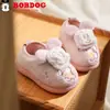 Pantuflas de Algodón para Niños Bobodou Antideslizantes Lindos de Dibujos Animados Cálidas Zapatos de Algodón Invierno Interior Hogar Pantuflas de Algodón para Niños Pequeños Al Por Mayor