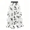 Vestido de Verão Estilo A-Line Floral Elegante Moderno Cintura Alta Saias Fluidas para Mulheres