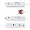 Regleta estándar británica con cable de extensión Regleta múltiple con enchufe USB británico Posición de regleta estándar británica de un giro Amazon