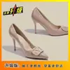 Zapatos casuales de plataforma estilo francés, adelgazantes y versátiles, nuevo modelo 2026, sandalias de tacón de aguja negras de alta costura