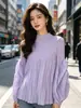 Suministro Directo de Fábrica Otoño e Invierno 2024 Estilo Ins Nuevo Elegante Top de Princesa con Pliegues Mangas Abullonadas Talla Grande Camiseta Holgada