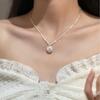 925 Colar de Prata Esterlina Mulher Luz Nicho de Luxo High-end ins Barroco Botão Design Pescoço Pérola Clavícula Cadeia