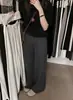 Pantalones anchos de punto, gruesos, con forro polar, hechos de lana
