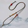 Cordón asimétrico de cuero encerado tejido a mano para mujer, adecuado para colgantes de oro, jade, ágata y otros, estilo delgado