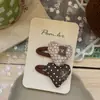 Nuevo Estilo Coreano Otoño e Invierno Lunares Oso Dulce Tela Pasador para el Cabello Niños Hecho a Mano Lado Roto Flequillo Pasador Accesorios para el Cabello para Mujeres