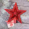 Set de Accesorios para Decoración de Árbol de Navidad Adorno de Estrella de Cinco Puntas Electroplateada de 10 CM Decoración Arcoíris para Árbol de Navidad