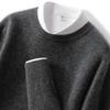 Tejido de Punto 100% Cachemira Tejido de Punto Cuello Redondo Otoño e Invierno Nuevo Suéter para Hombre Holgado Color Sólido Tejido de Punto Casual Camisa Base