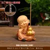 Incensário de mongezinho inspirado em Zen, decoração de mesa para sala de estar em casa, suporte de incenso de monge iniciante, ornamento de mesa de chá para escritório