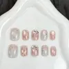 Uñas Postizas Portátiles Star KT Cat de 30 Piezas con Perlas de Cristal y Efecto Ojo de Gato, Puntas de Uñas Postizas Pre-hechas Portátiles, Venta al por Mayor Transfronteriza