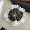 Goma para el pelo de terciopelo y encaje estilo coreano, accesorio retro elegante para cabello de otoño e invierno, goma de pelo, para moño, cuerda para el pelo, accesorio para el cabello
