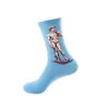 Calcetines Divertidos de Moda Novedosos Talla 37-44 Calcetines de Longitud Media para Hombres y Mujeres Calcetines Rústicos Calcetines de Algodón Calcetines de Pintura al Óleo Flor Real