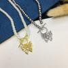 Plata S925 Mismo estilo que las celebridades de internet collar de perlas grises realmente muchas cuentas de concha de cáñamo nuevo diseño collar de doble capa de alta calidad para mujeres