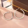 Brincos de Argola de Moda de Luxo, Estilo Minimalista de Metal de Luxo Leve, Brincos com Zircônia Microincrustada, Brincos Versáteis Estilo Coreano