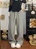 Pantalones de pierna ancha de algodón a cuadros blancos de moda para la primavera de 2025, pantalones gruesos con forro polar, cálidos para la nieve, de pierna recta