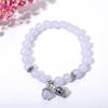 Pulseira de cristal rosa versão coreana anel único moda Senhoras Calcedônia roxa Coroa pulseira joias atacado
